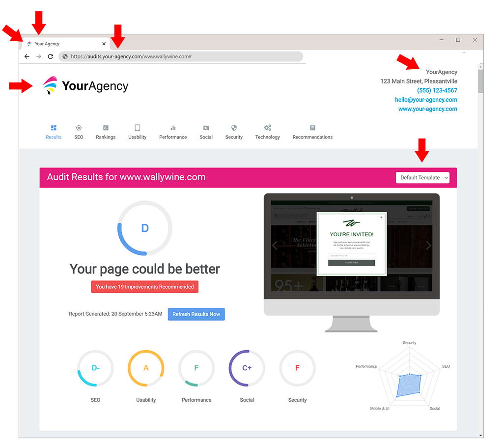 White labelled SEO report